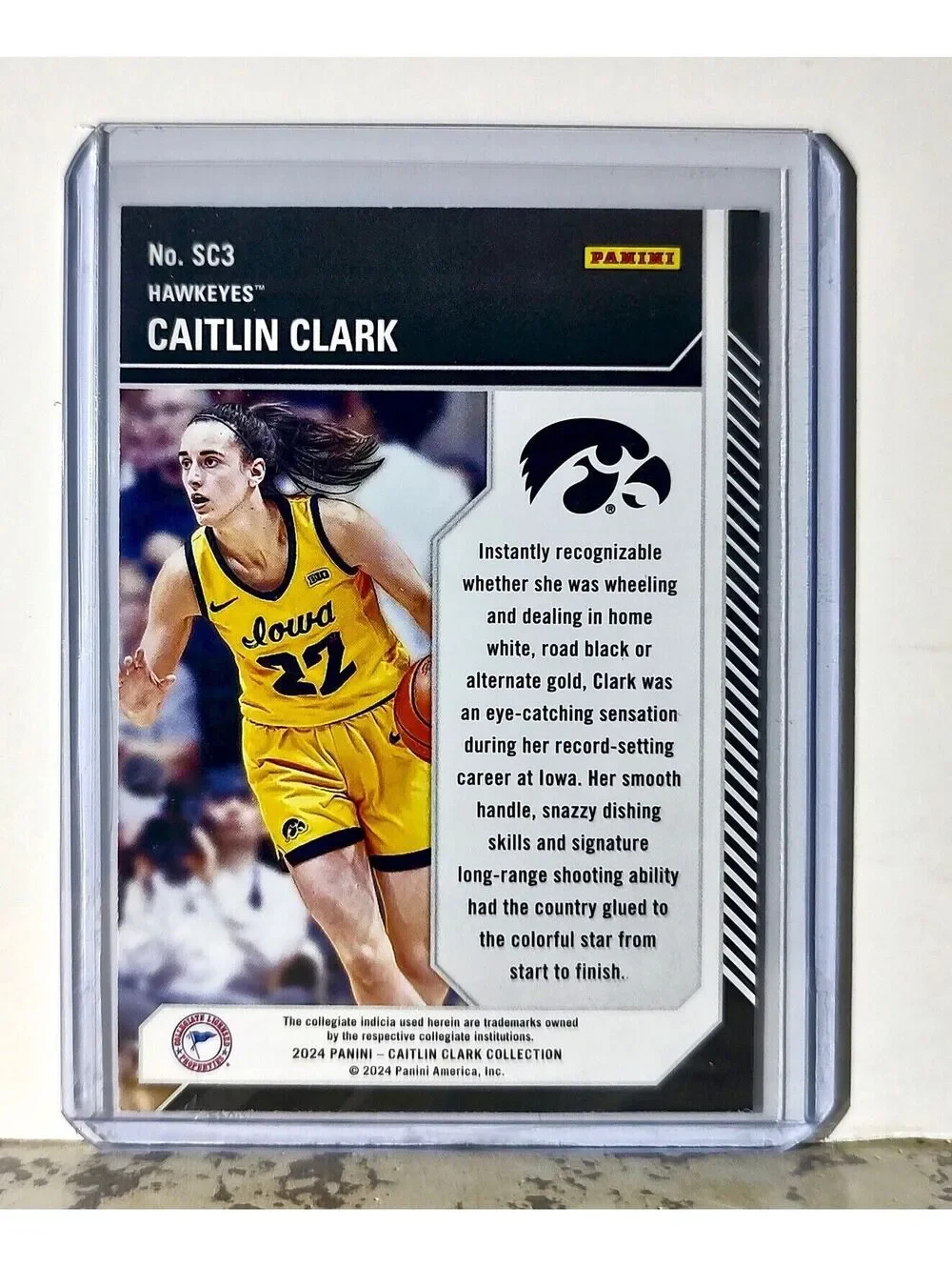 2024 Caitlin Clark Panini Contenders #SC3 School Colors Basketball Card Hawkeyes